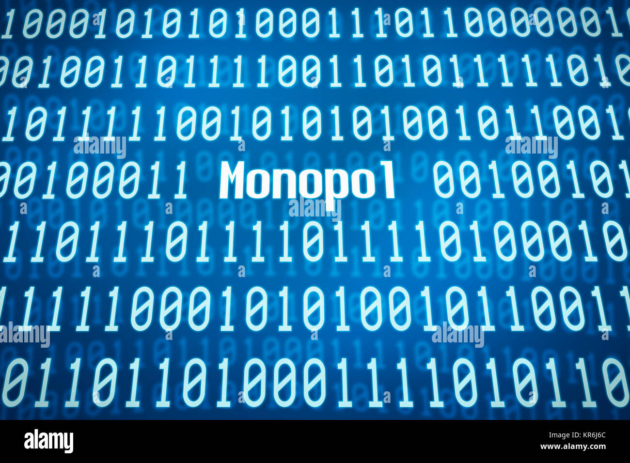 Code binaire avec le mot monopole dans le centre Banque D'Images