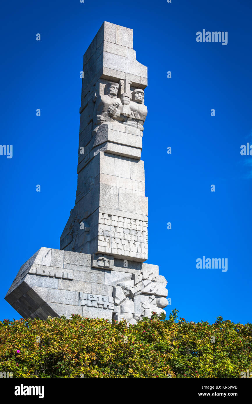 Westerplatte. monument commémorant la première bataille de la seconde