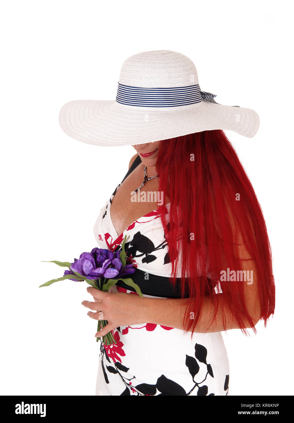 Belle femme avec chapeau Photo Stock - Alamy