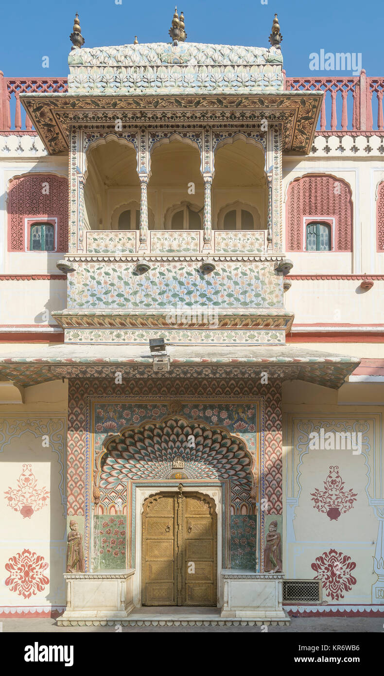 Détail de Jaipur City Palace, Rajasthan, Inde Banque D'Images