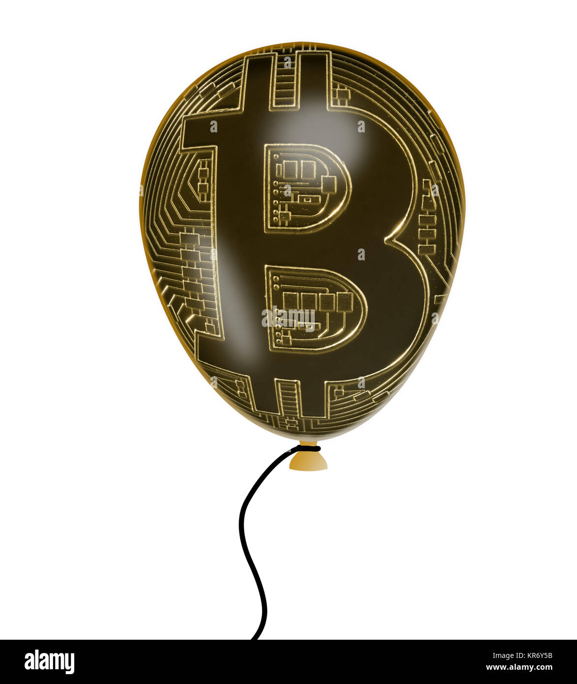 Illustration de la bulle à l'aide de ballon bitcoin Banque D'Images