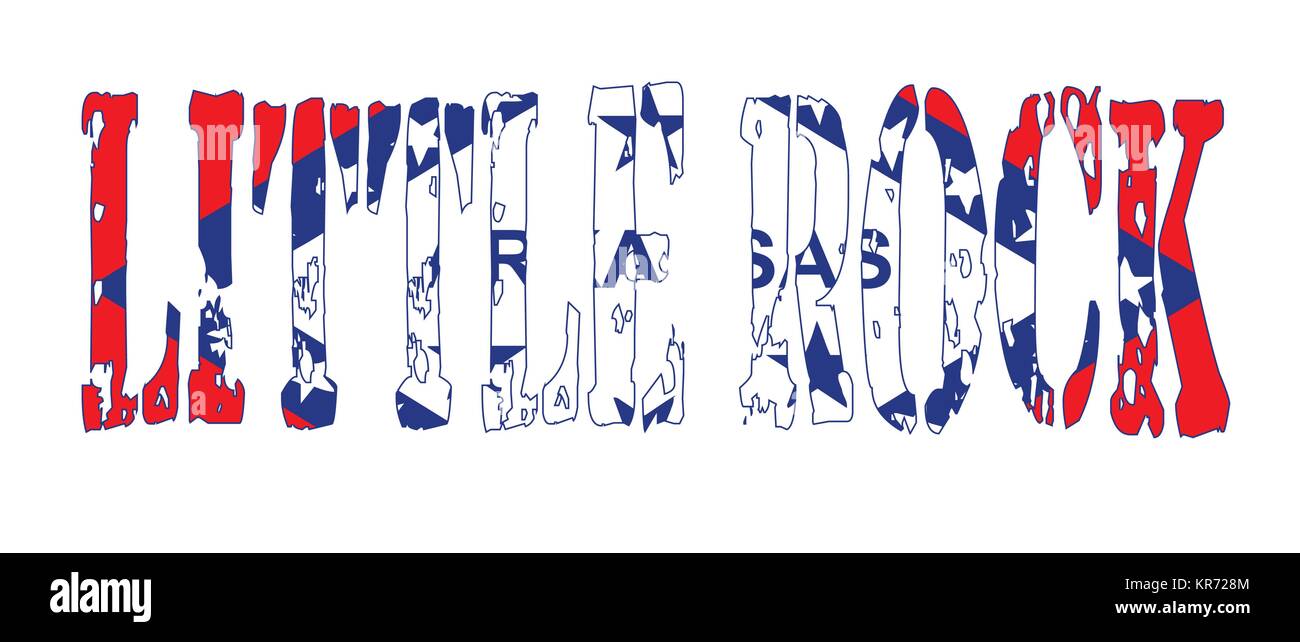 Le drapeau de l'état de l'Arkansas, Usa avec texte Little Rock Illustration de Vecteur