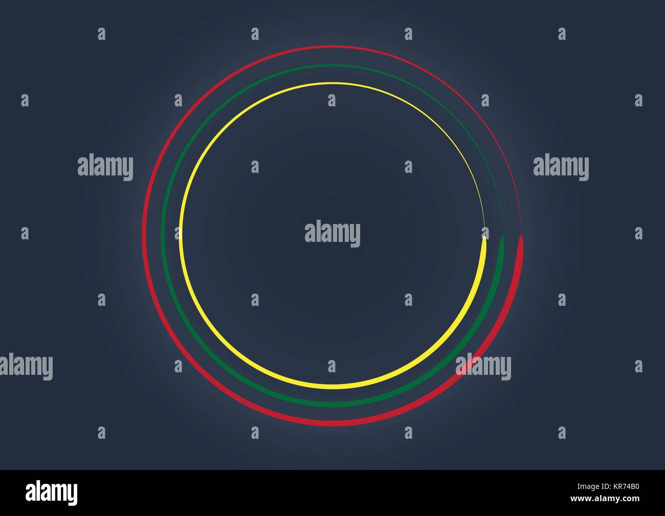 Trois lignes de couleurs différentes sur un fond sombre. Illustration de Vecteur