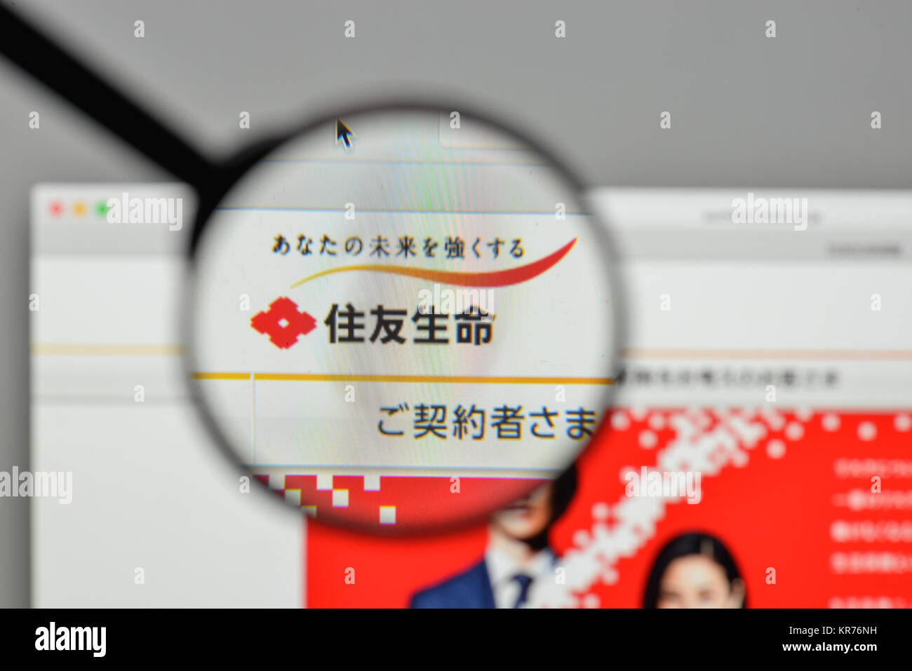 Milan, Italie - 1 novembre, 2017 : assurance-vie Sumitomo logo sur la page d'accueil du site. Banque D'Images