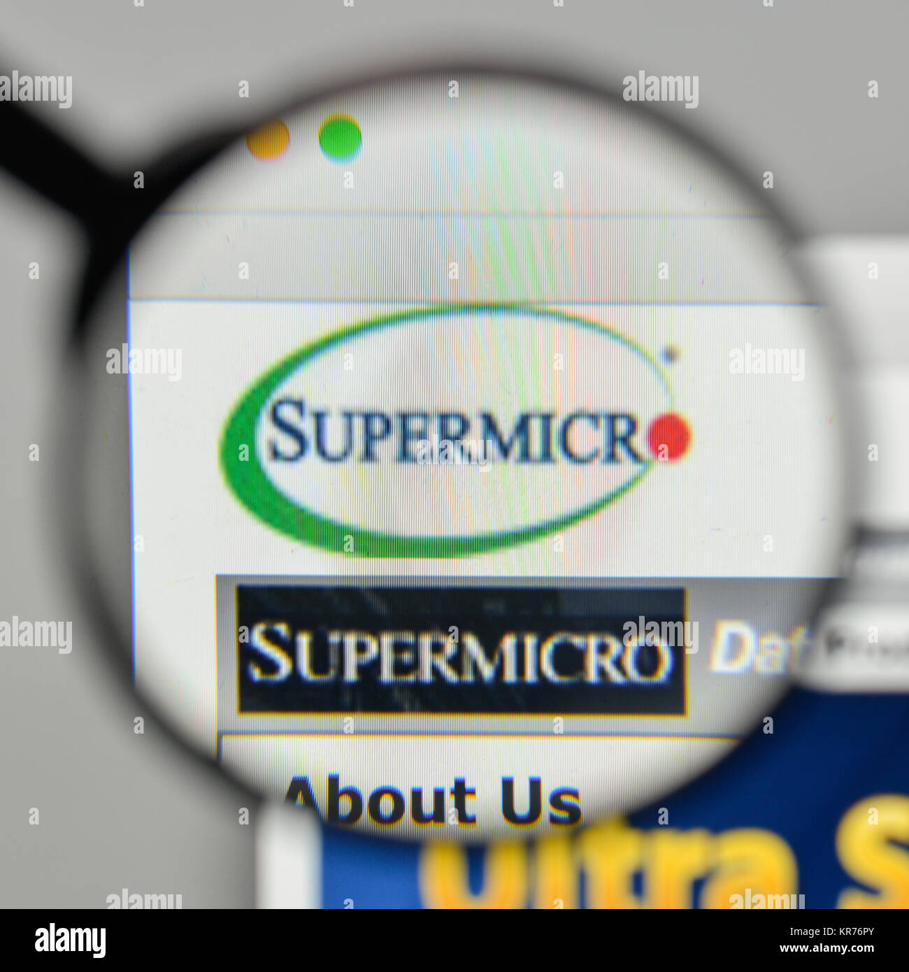 Milan, Italie - 1 novembre, 2017 : le logo de Supermicro sur le site web d'accueil. Banque D'Images