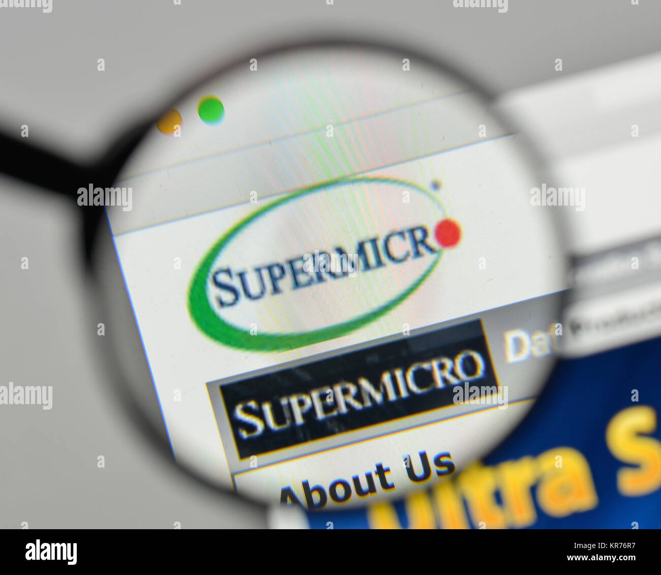 Milan, Italie - 1 novembre, 2017 : le logo de Supermicro sur le site web d'accueil. Banque D'Images