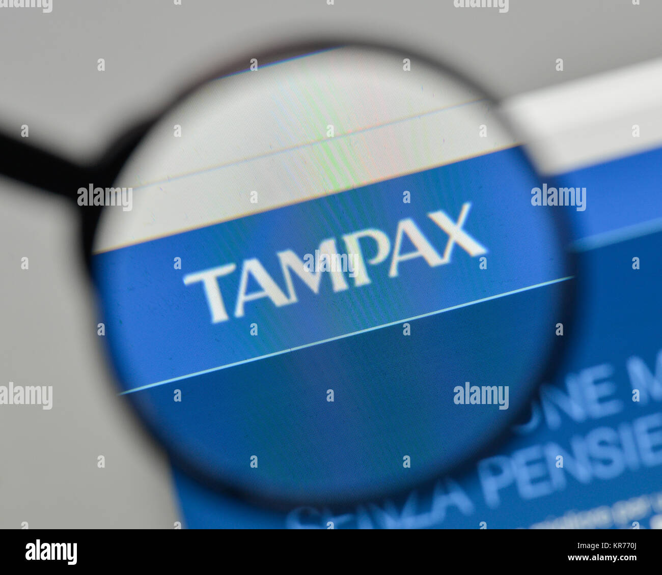 Milan, Italie - 1 novembre, 2017 : Tampax logo sur la page d'accueil du  site Photo Stock - Alamy