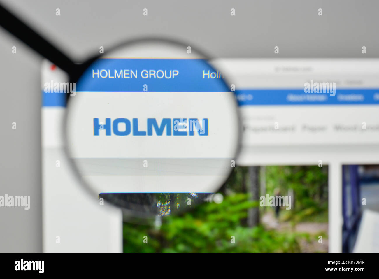 Milan, Italie - 1 novembre, 2017 : Holmen AB logo sur la page d'accueil du site. Banque D'Images