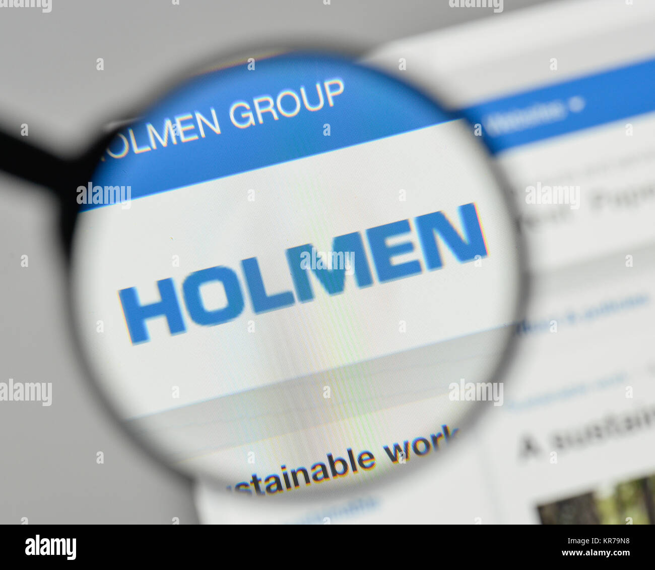 Milan, Italie - 1 novembre, 2017 : Holmen AB logo sur la page d'accueil du site. Banque D'Images