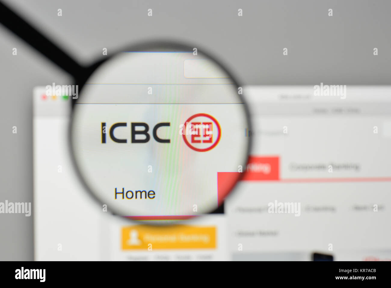 Milan, Italie - 1 novembre, 2017 : le logo de l'ICBC sur l'accueil du site. Banque D'Images