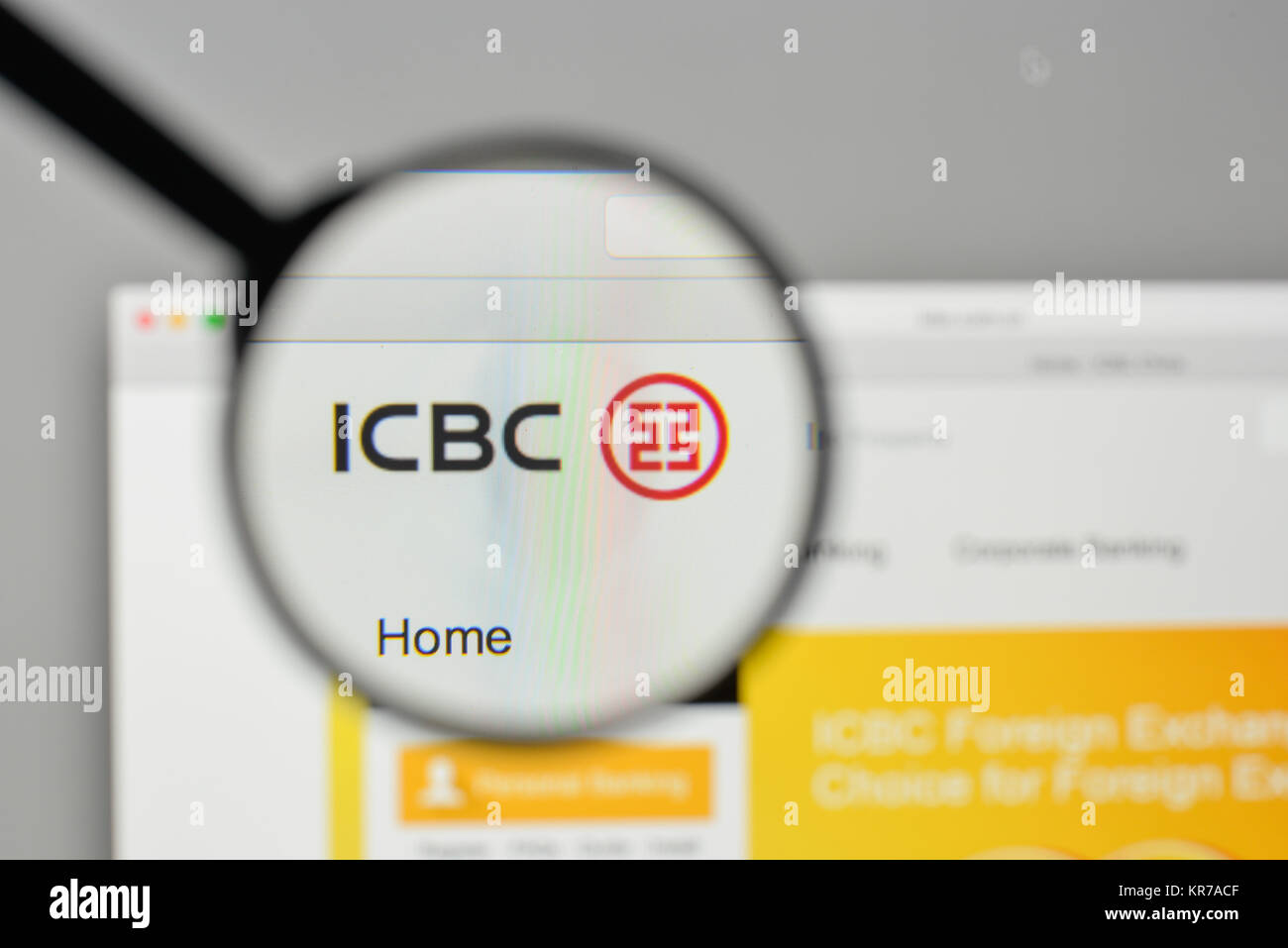 Milan, Italie - 1 novembre, 2017 : le logo de l'ICBC sur l'accueil du site. Banque D'Images