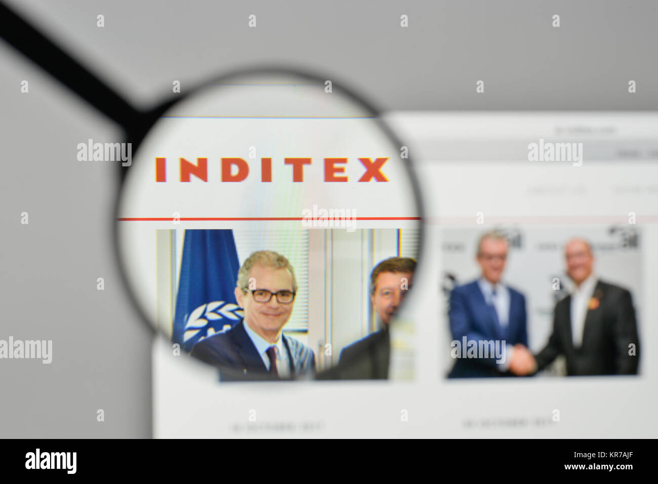 Milan, Italie - 1 novembre, 2017 : Inditex logo sur la page d'accueil du site. Banque D'Images