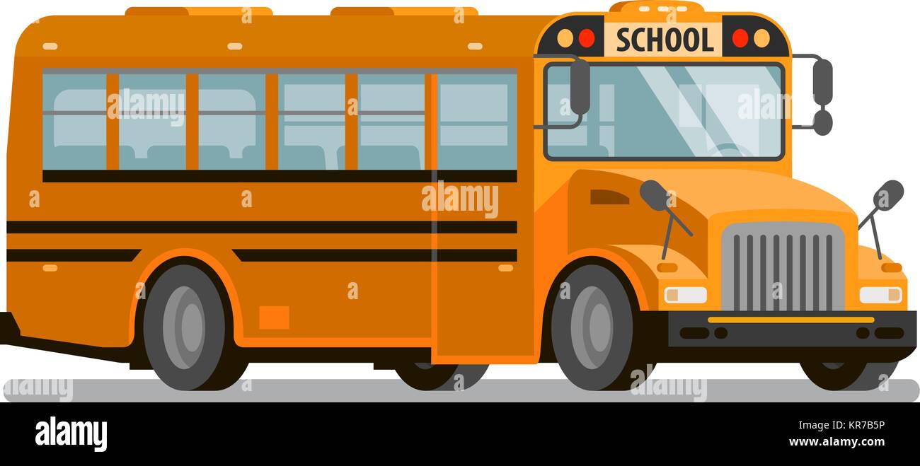 Autobus scolaire jaune. Transport des étudiants et élèves. Vector illustration Illustration de Vecteur