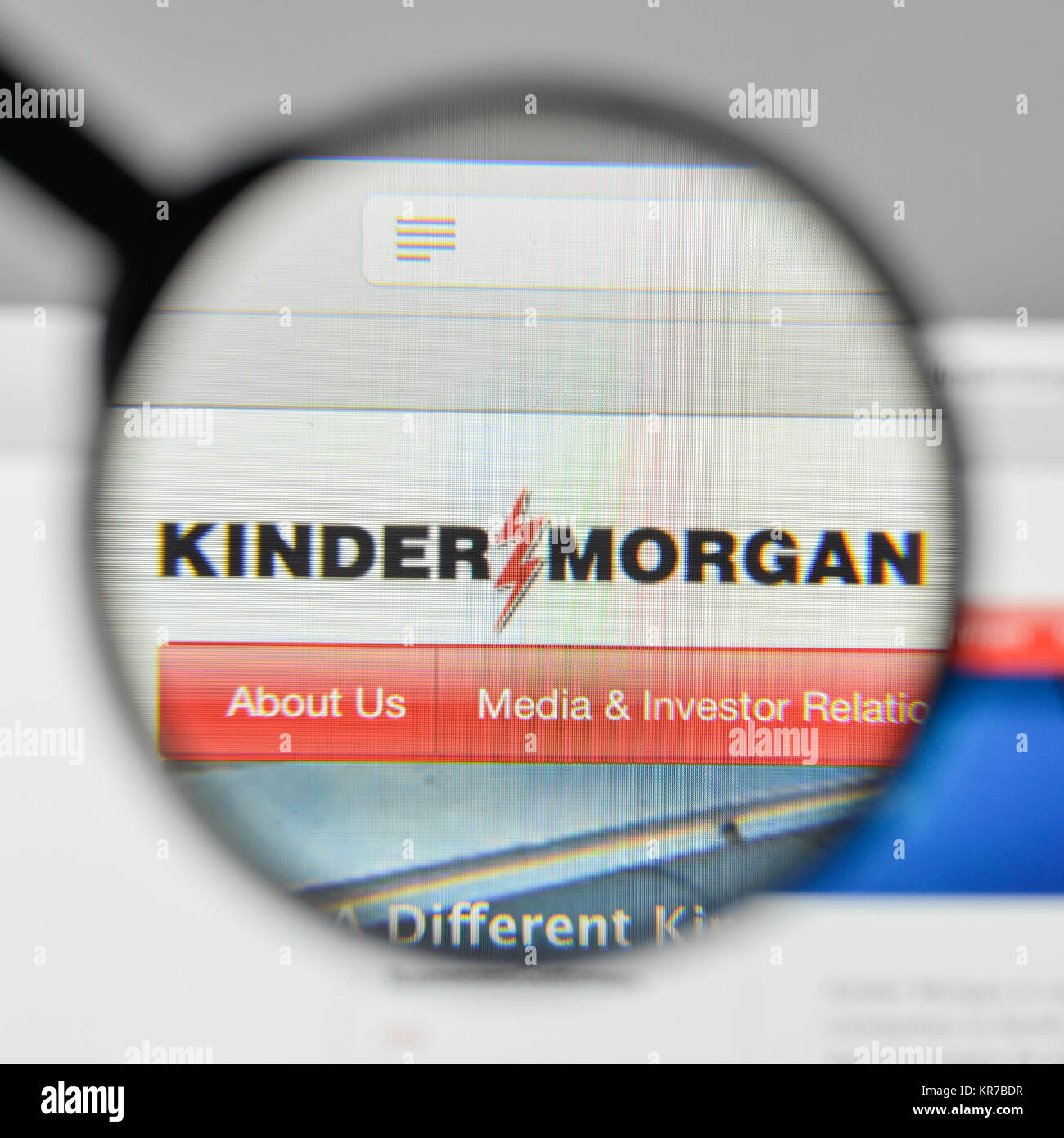 Milan, Italie - 1 novembre, 2017 : Kinder Morgan logo sur la page d'accueil du site. Banque D'Images