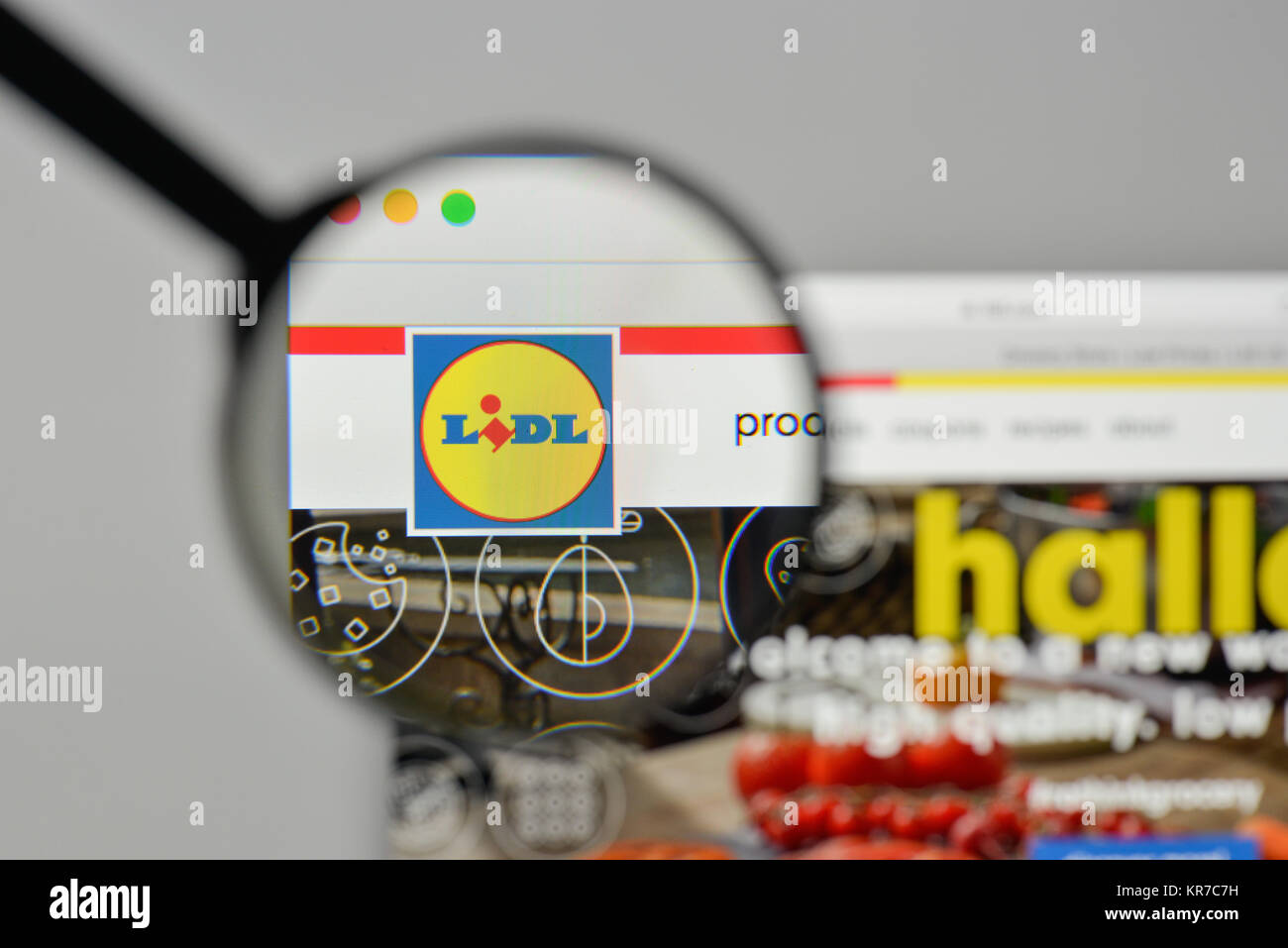 Milan, Italie - 1 novembre, 2017 : Lidl logo sur la page d'accueil du site. Banque D'Images