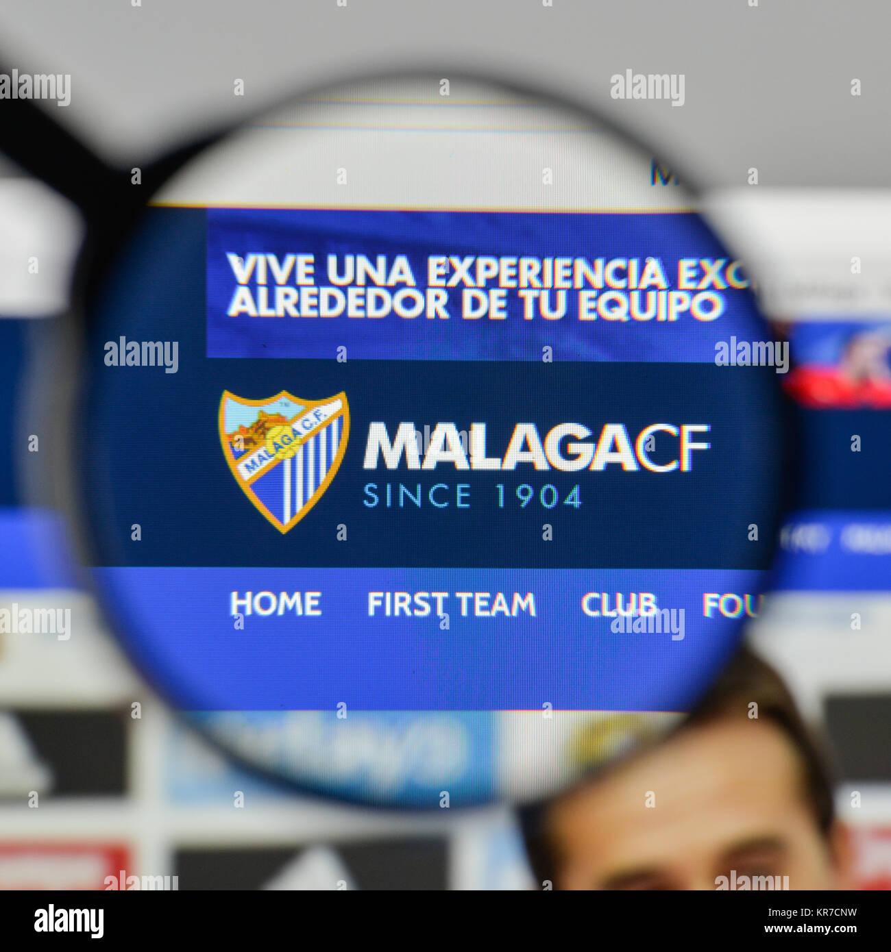 Milan, Italie - 1 novembre, 2017 : Malaga CF logo sur la page d'accueil du site. Banque D'Images