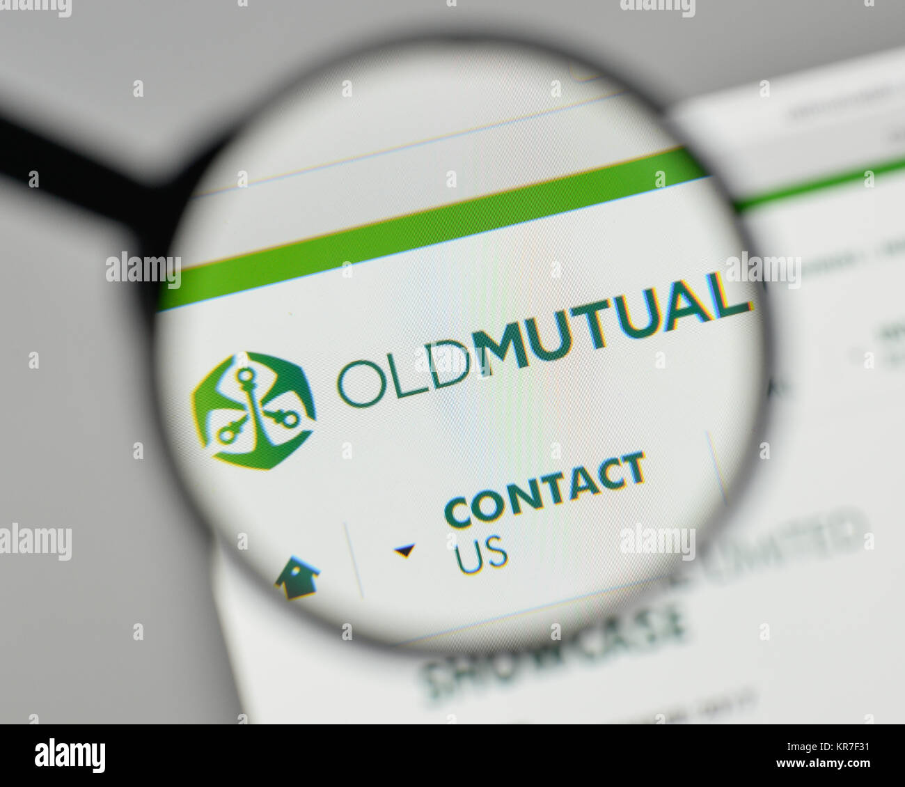 Milan, Italie - 1 novembre, 2017 : Old Mutual logo sur la page d'accueil du site. Banque D'Images