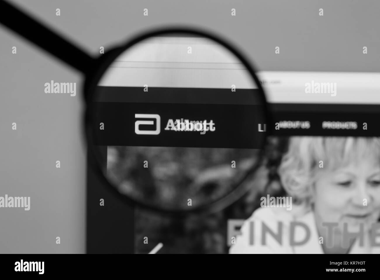 Milan, Italie - 10 août 2017 : Abbott accueil du site. C'est une entreprise de soins de santé dans le monde américain. Logo Abbott Laboratories visible. Banque D'Images