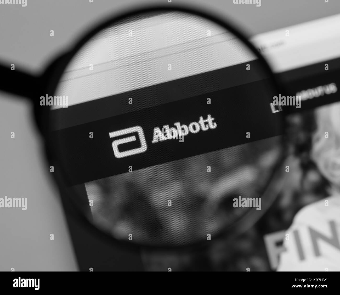 Milan, Italie - 10 août 2017 : Abbott accueil du site. C'est une entreprise de soins de santé dans le monde américain. Logo Abbott Laboratories visible. Banque D'Images