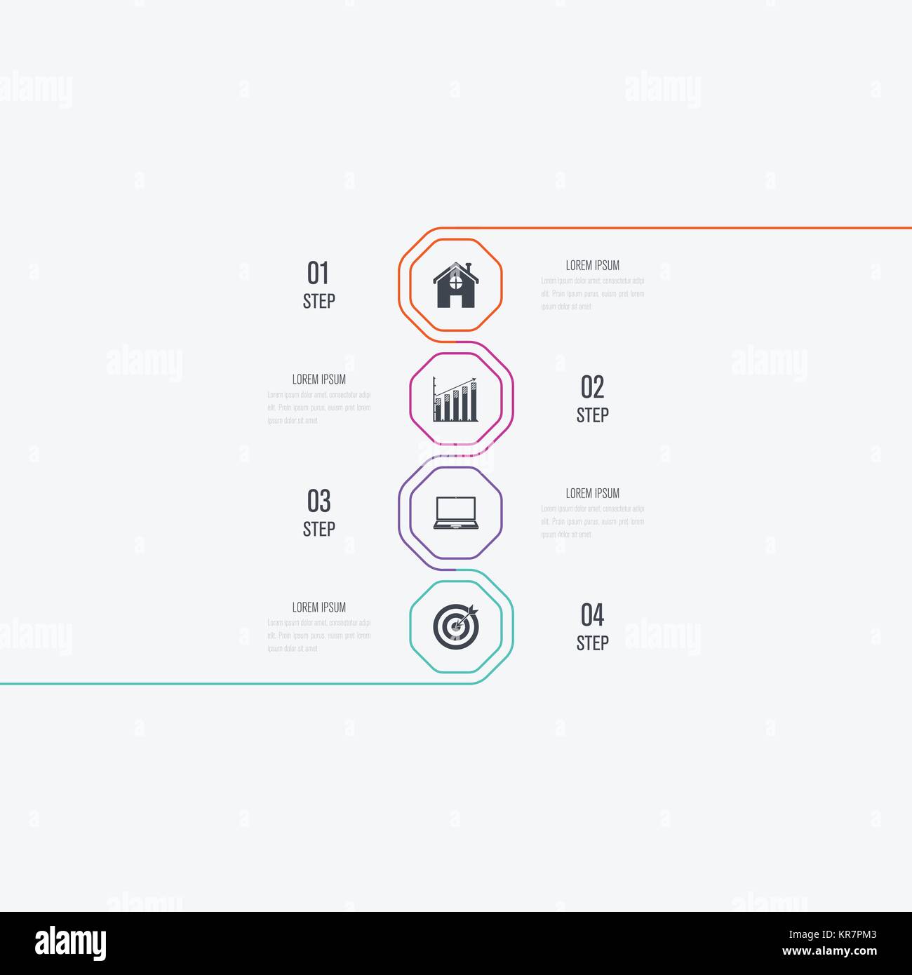 Infographies 4 étapes modèle d'affaires Illustration de Vecteur