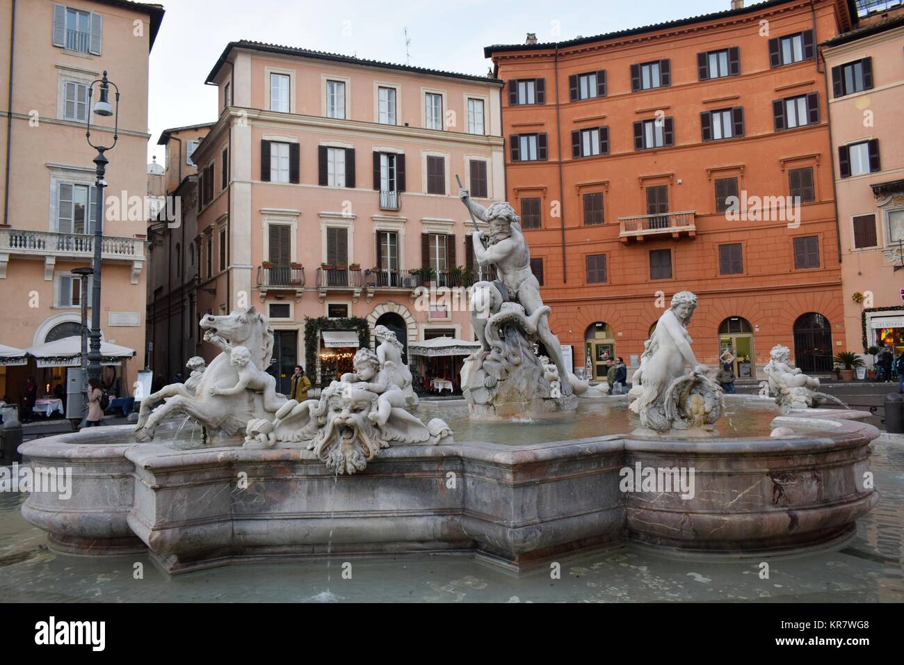 La fontaine de Neptune de la Piazza Navona à Rome Banque D'Images