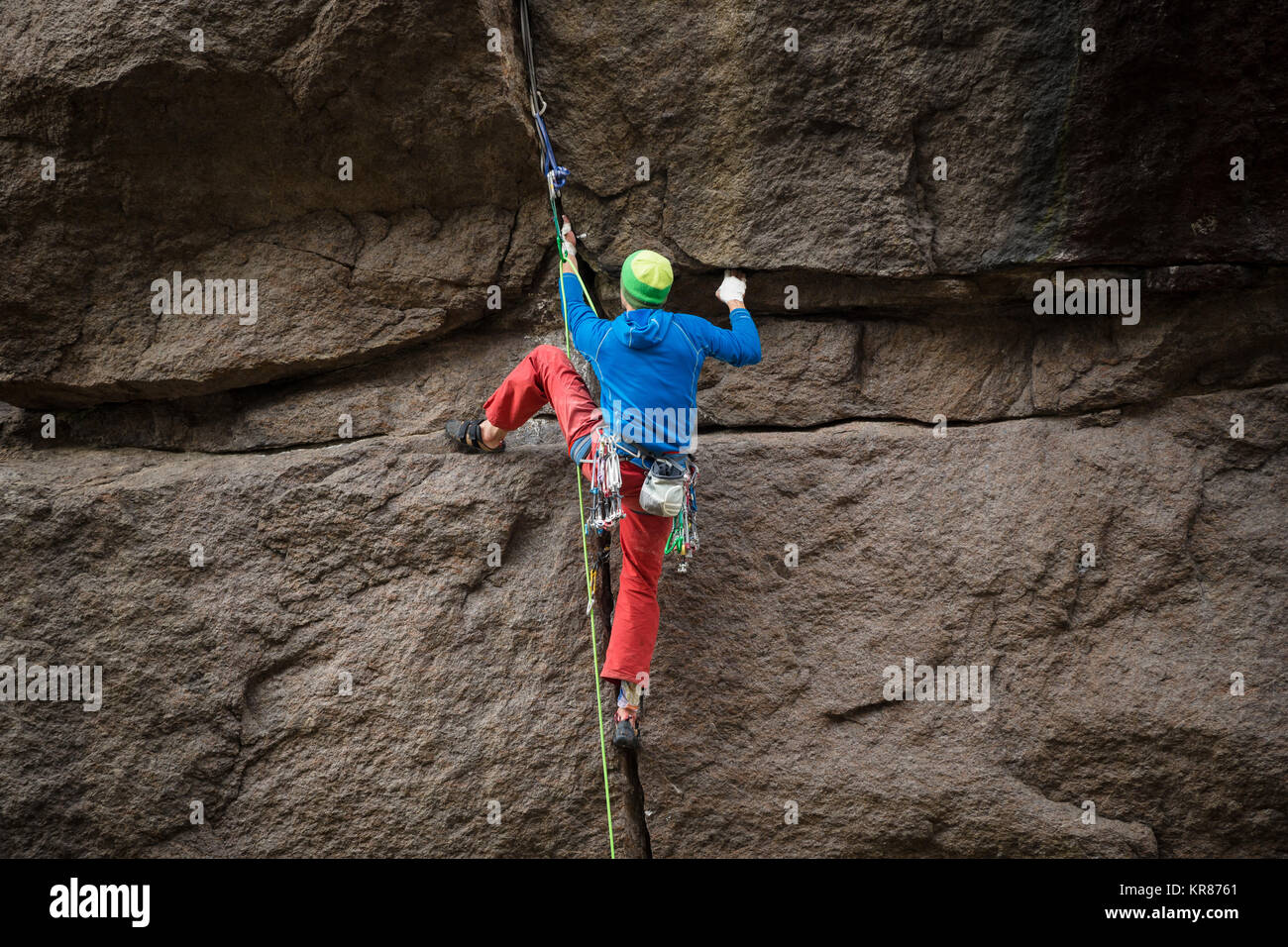 Trad Escalade en Norvège Banque D'Images