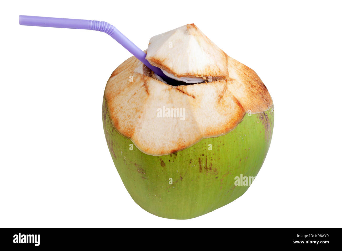 Boire de l'eau de coco. Banque D'Images Boire de l'eau de coco. Banque D'Images