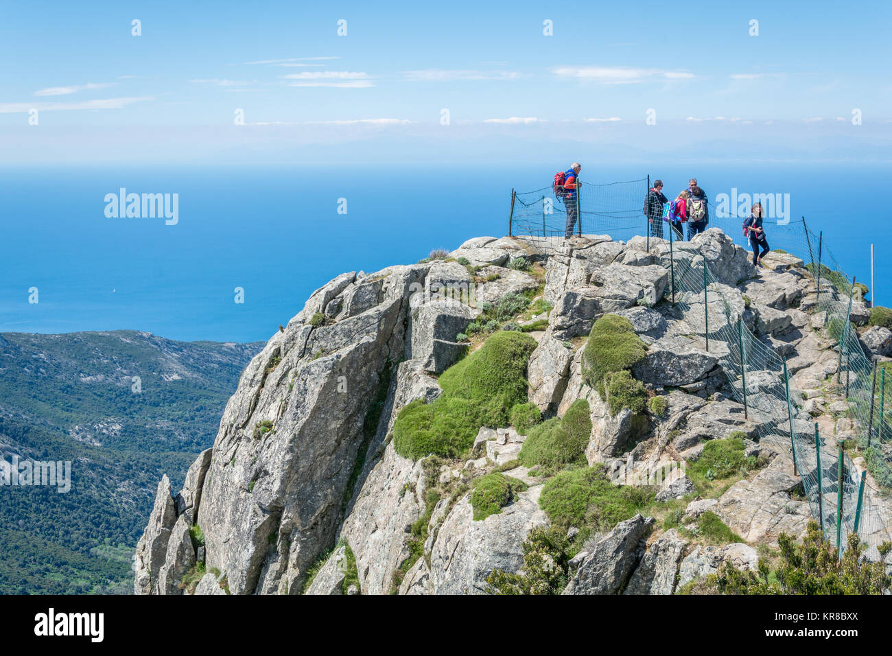 Le haut de la montagne Capanne dans l'île d'Elbe et la Toscane. Banque D'Images