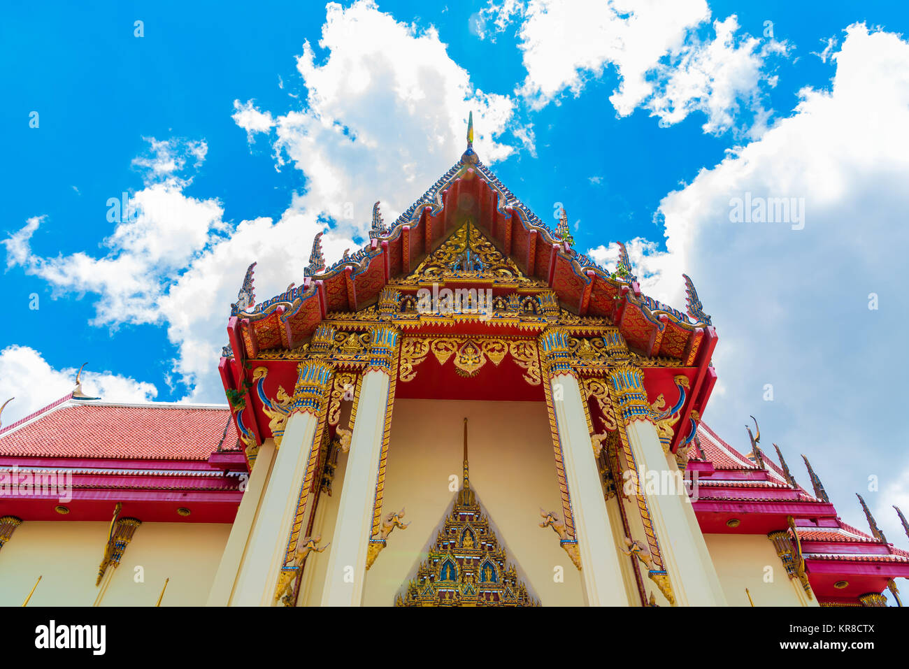 La chapelle du temple de Wat Pho Chai à Nong Khai, Thaïlande. Banque D'Images