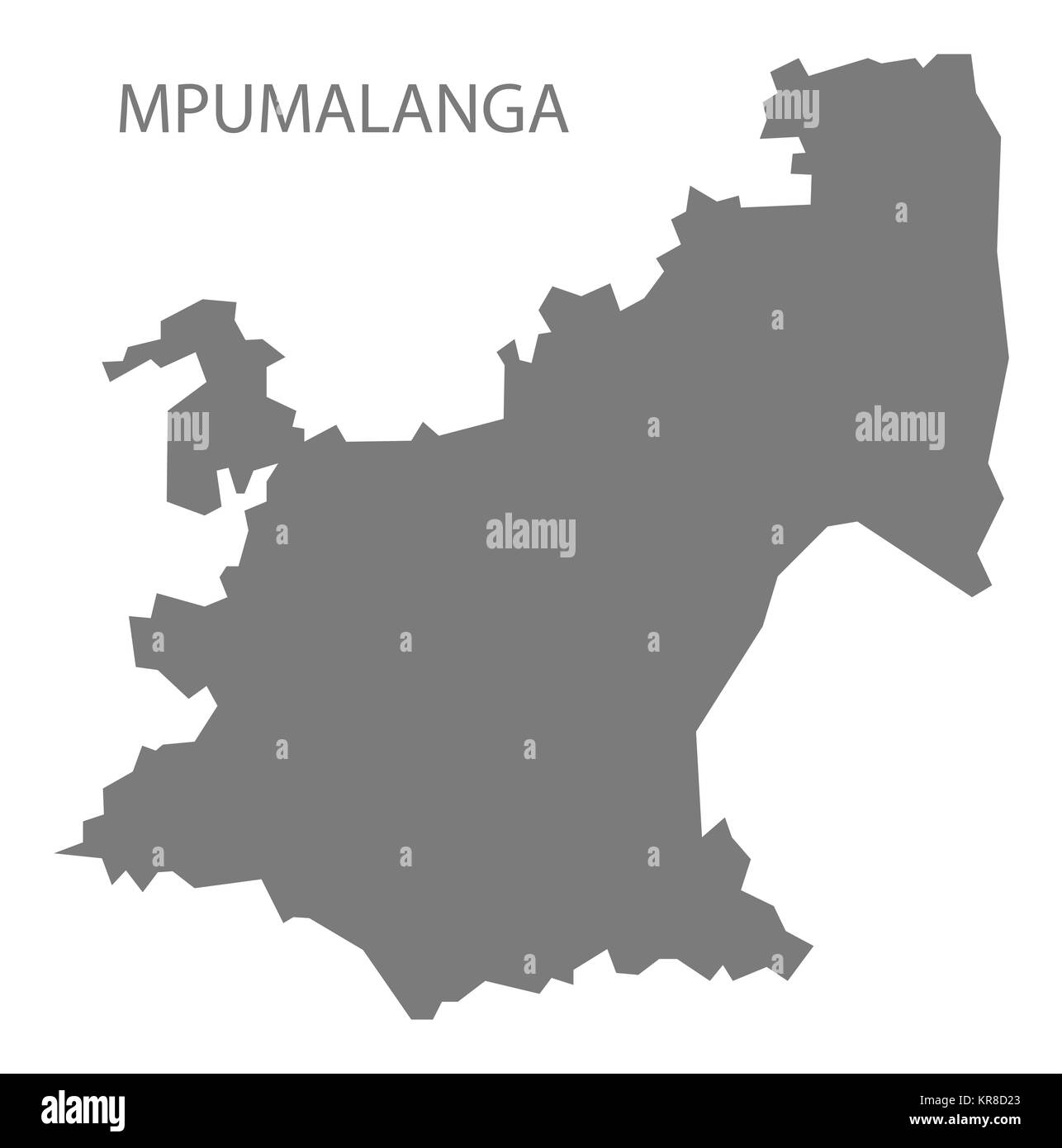 Carte de l'Afrique du Sud Mpumalanga gray Banque D'Images
