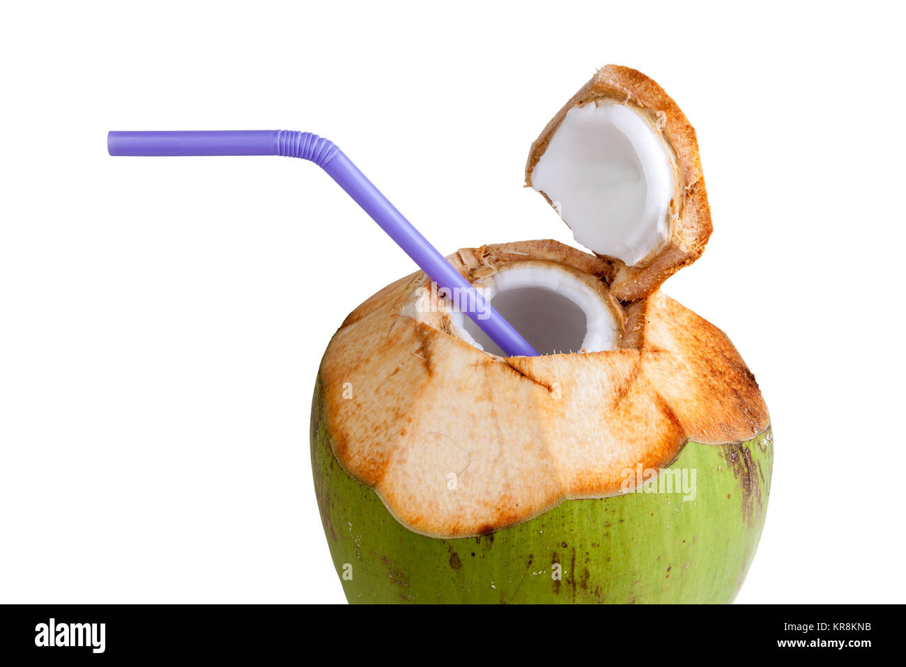 Boire de l'eau de coco. Banque D'Images Boire de l'eau de coco. Banque D'Images