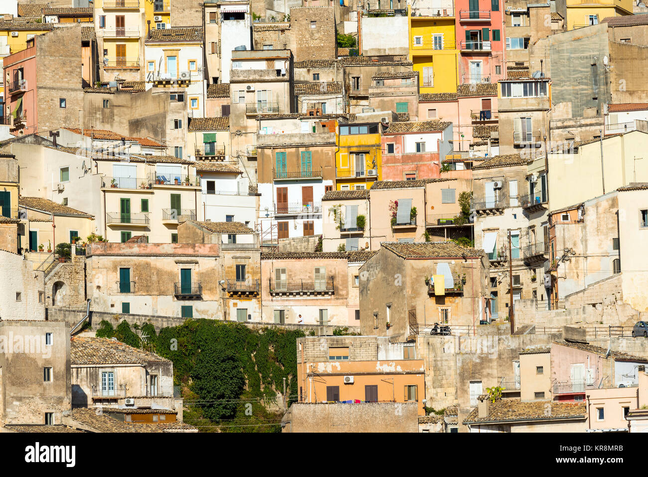 Détail de la vieille ville de Ragusa Ibla en Sicile, Italie Banque D'Images