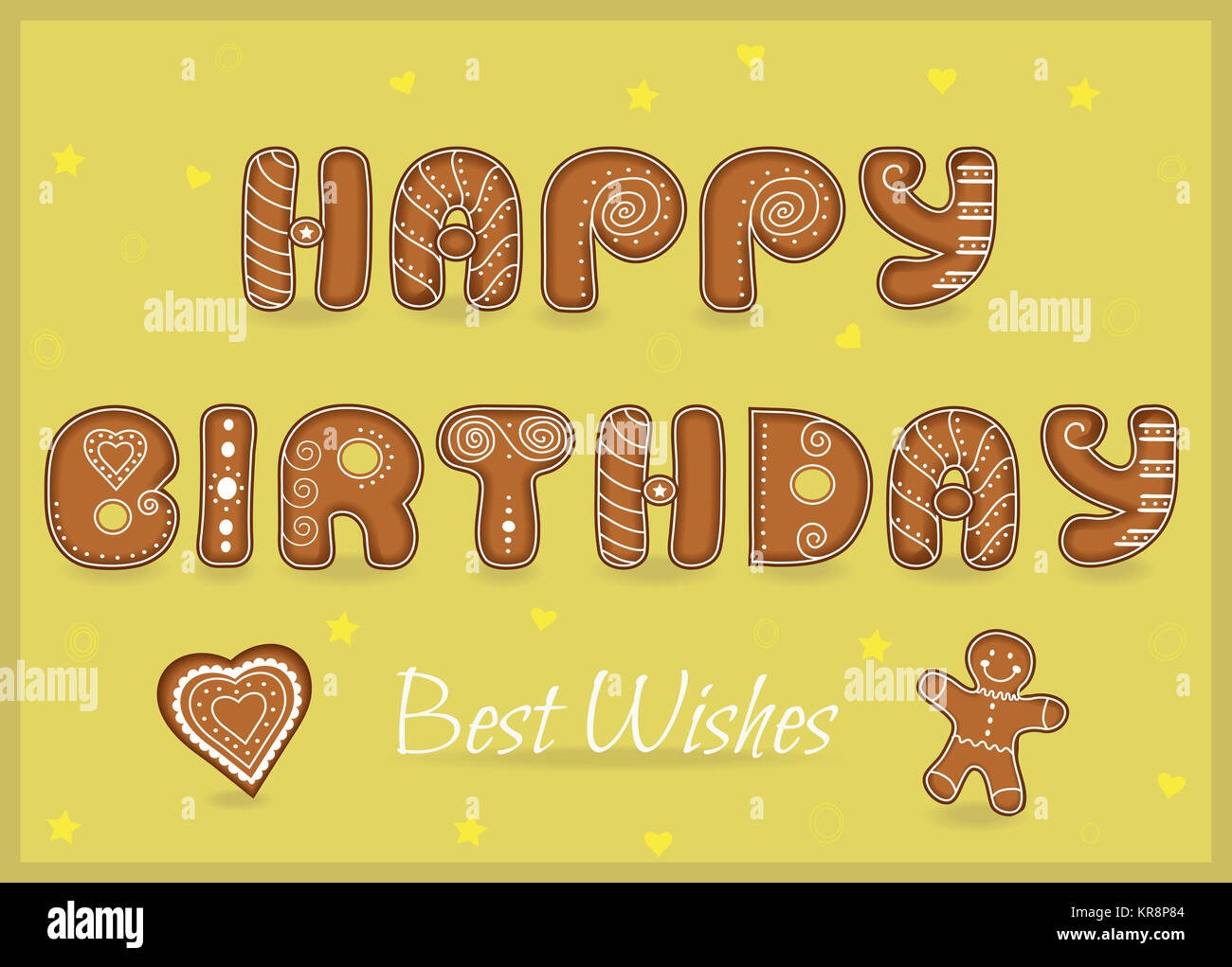 Joyeux Anniversaire Meilleurs Voeux Police D Epice Photo Stock Alamy