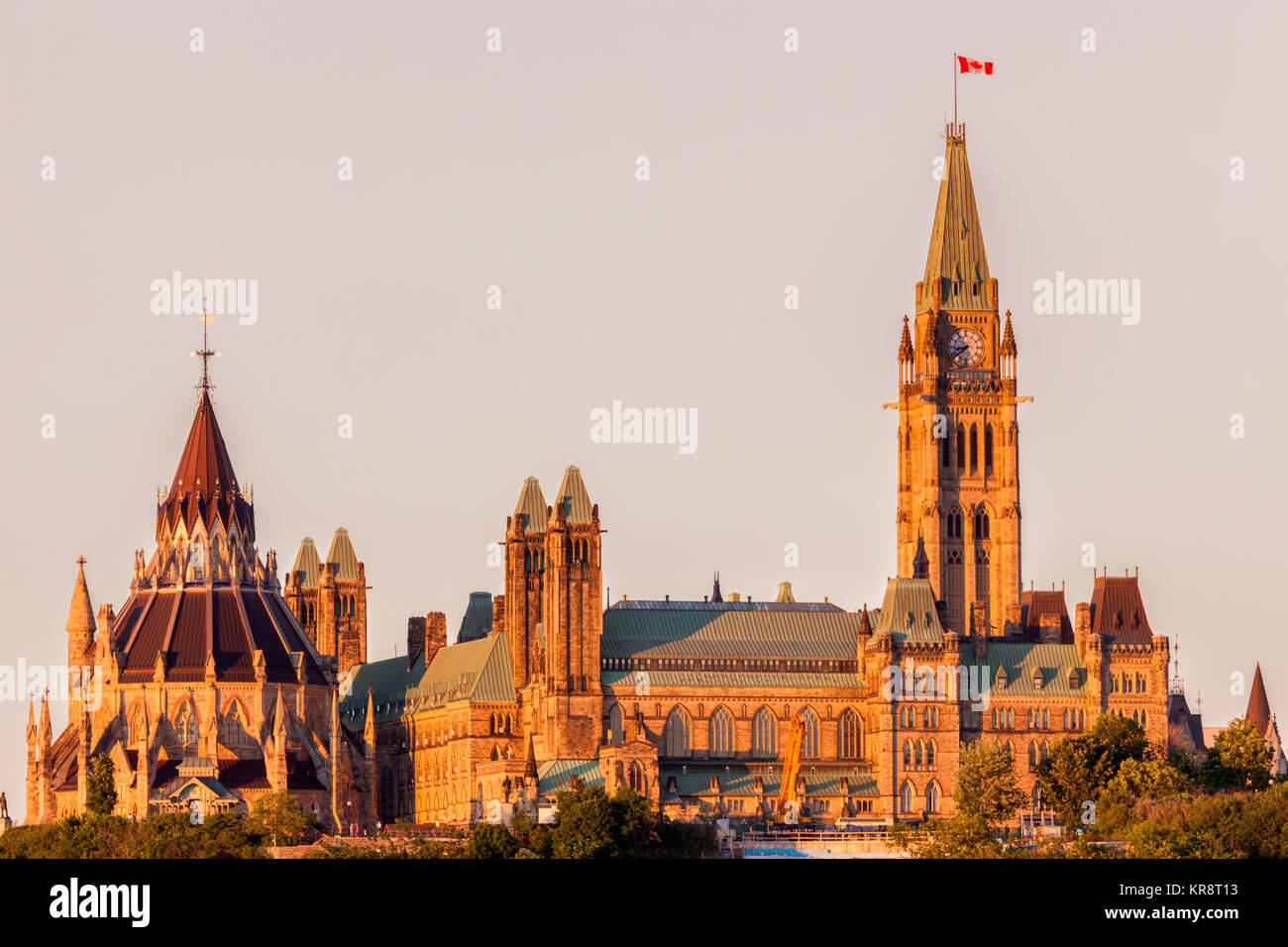 Le Canada, l'Ontario, Ottawa, ciel couvert sur la Colline du Parlement Banque D'Images