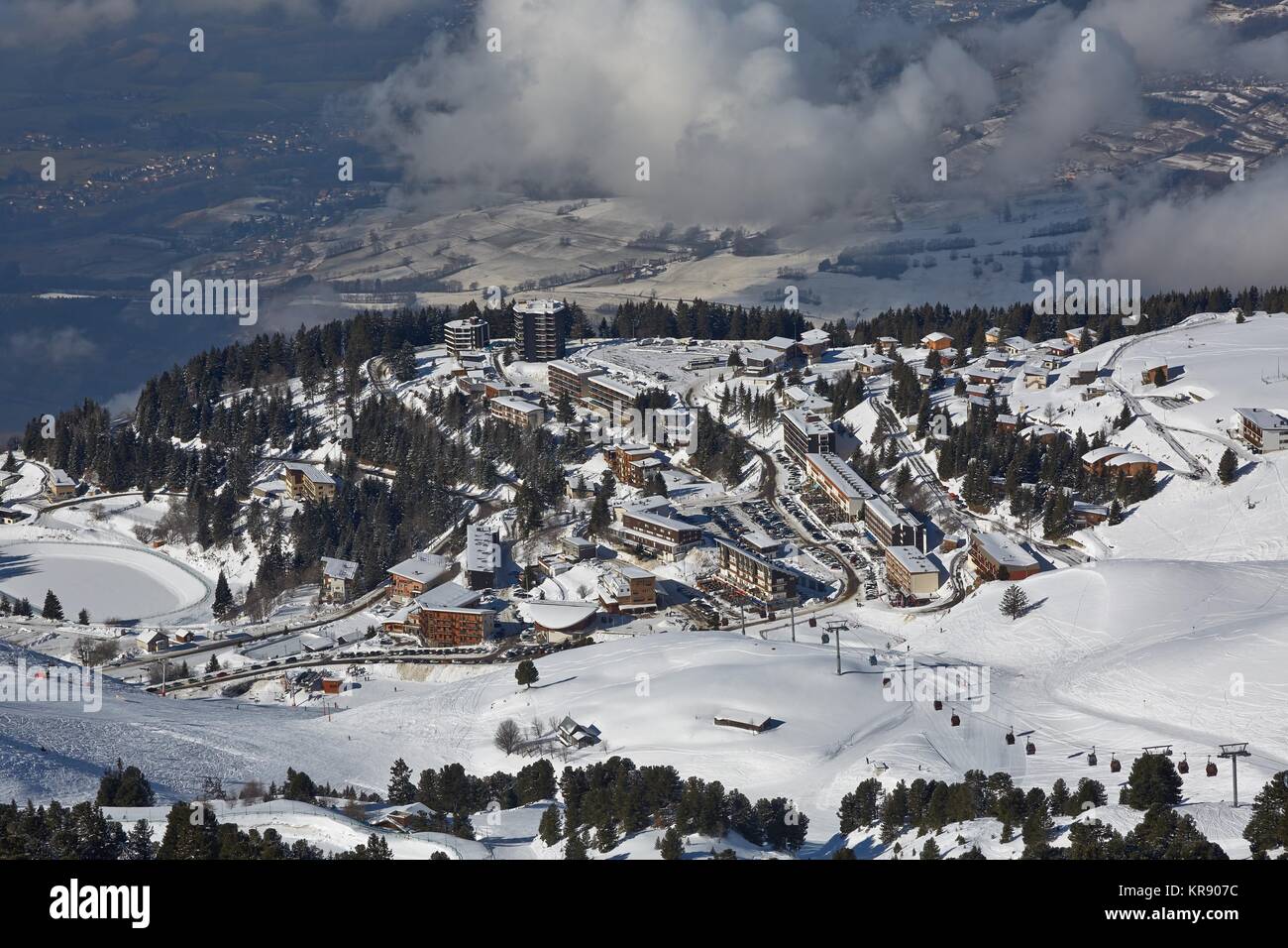 Ville de ski Resort Banque D'Images