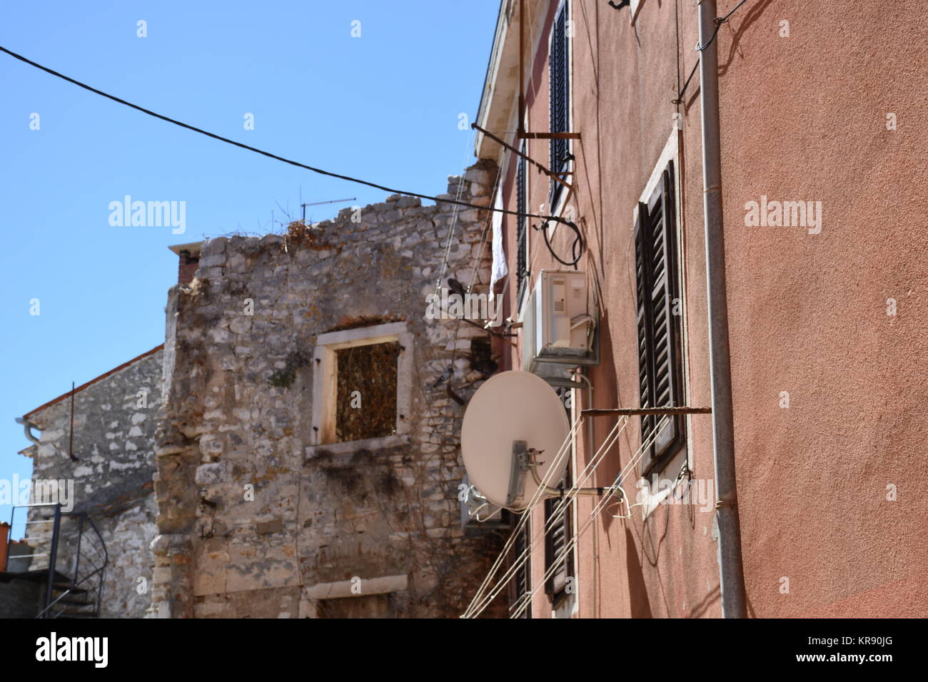 umag,istria,vieille ville,ville,maison,maisons,buanderie,allée Banque D'Images