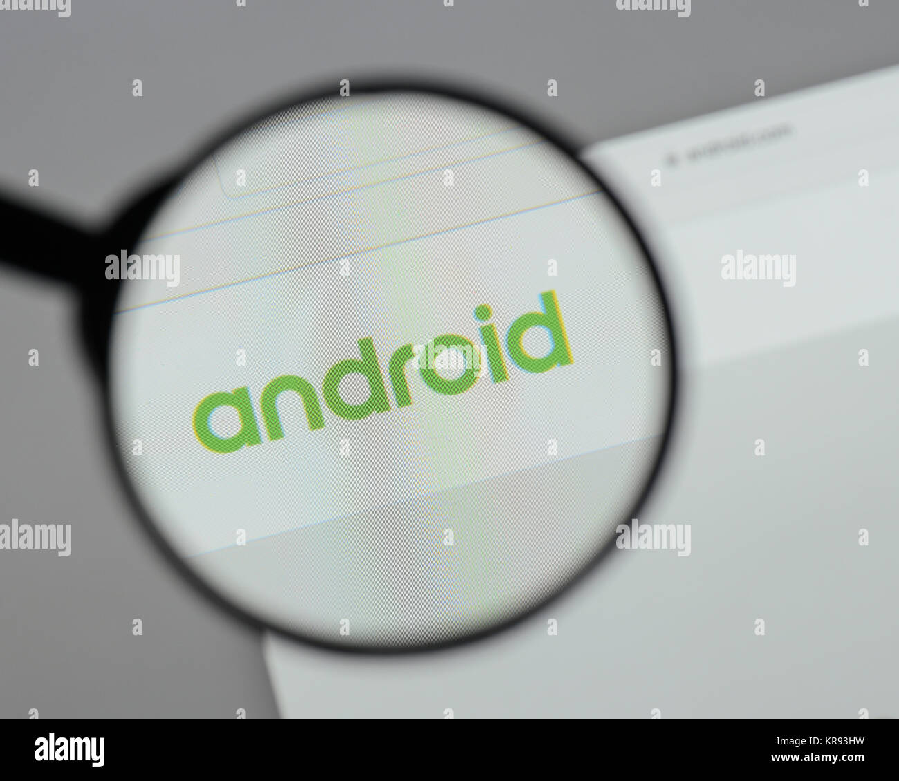 Milan, Italie - 10 août, 2017 Android : le logo sur la page d'accueil du site. Banque D'Images