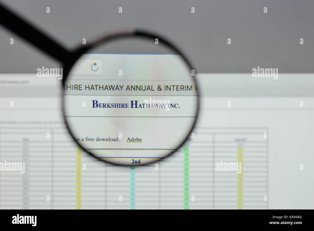 Milan, Italie - 10 août 2017 : Berkshire Hathaway logo sur la page d'accueil du site. Banque D'Images