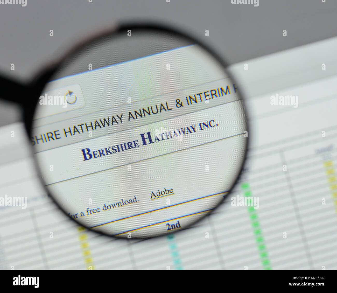 Milan, Italie - 10 août 2017 : Berkshire Hathaway logo sur la page d'accueil du site. Banque D'Images