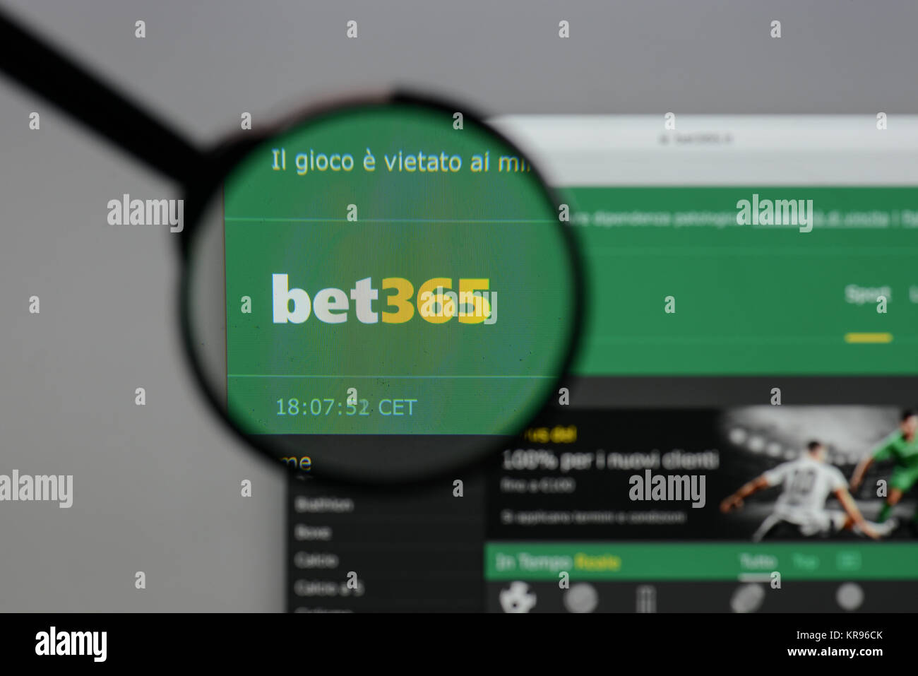 Milan, Italie - 10 août 2017 : Bet 365 logo sur la page d'accueil du site. Banque D'Images
