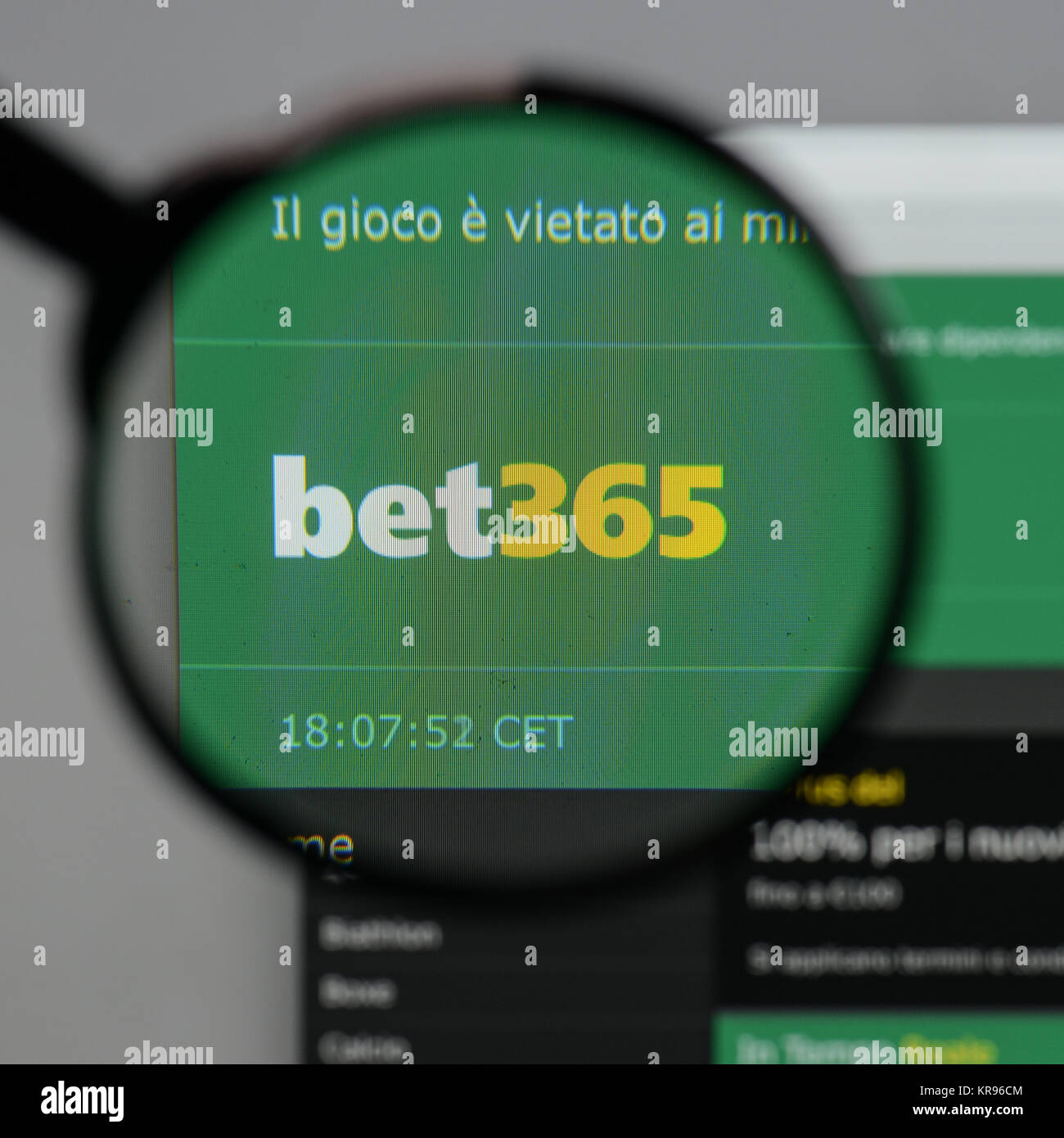 Milan, Italie - 10 août 2017 : Bet 365 logo sur la page d'accueil du site. Banque D'Images