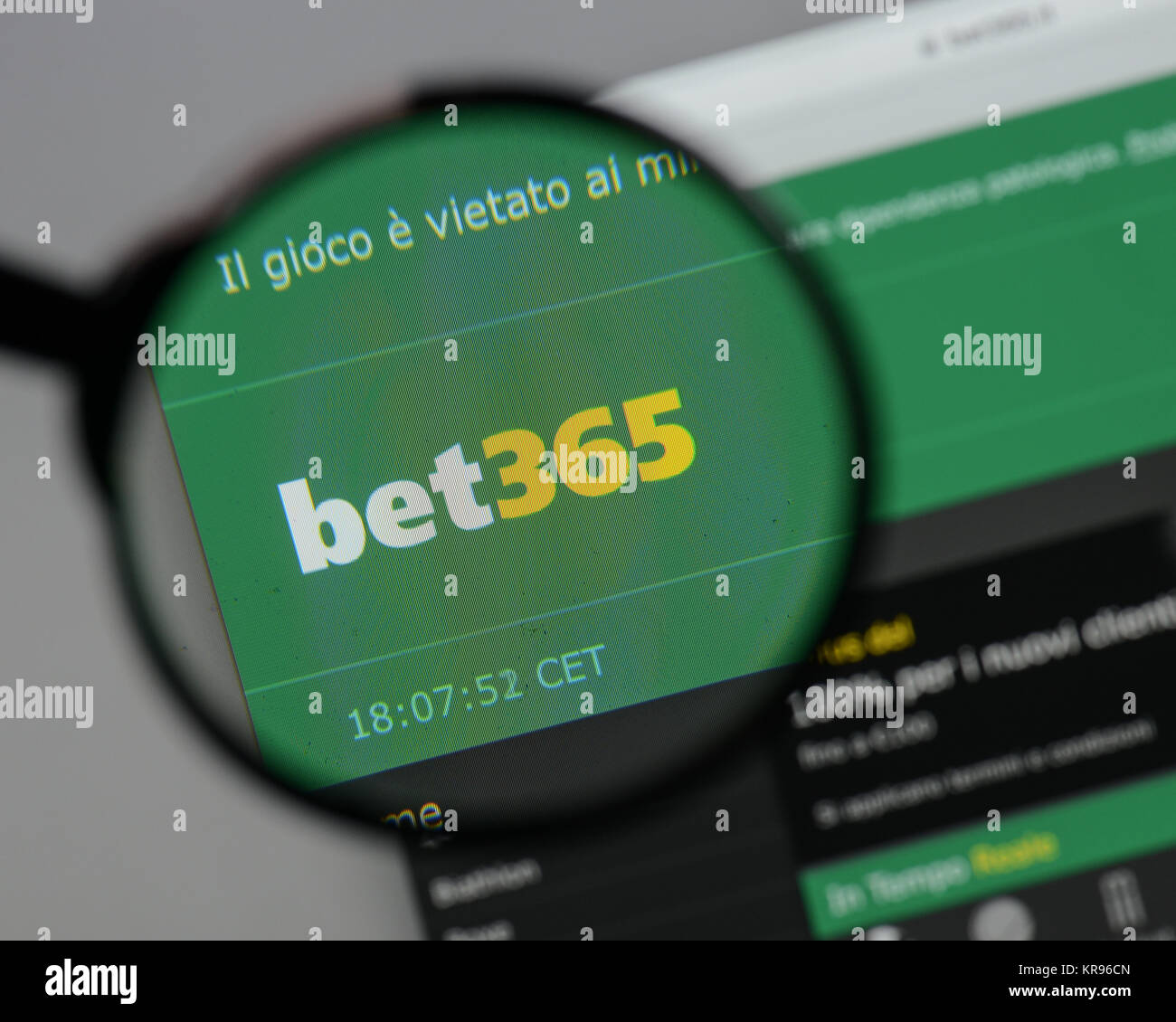 Milan, Italie - 10 août 2017 : Bet 365 logo sur la page d'accueil du site. Banque D'Images