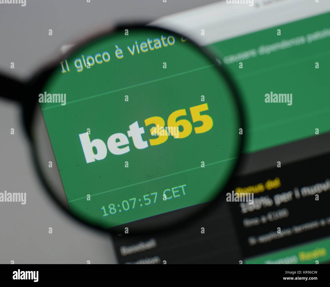 Milan, Italie - 10 août 2017 : Bet 365 logo sur la page d'accueil du site. Banque D'Images