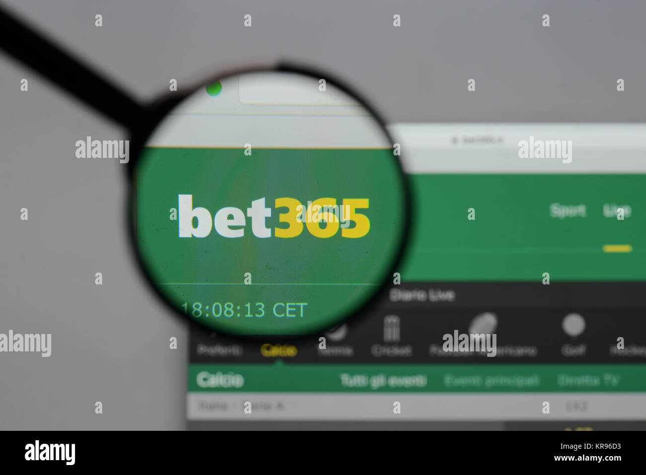 Milan, Italie - 10 août 2017 : Bet 365 logo sur la page d'accueil du site. Banque D'Images