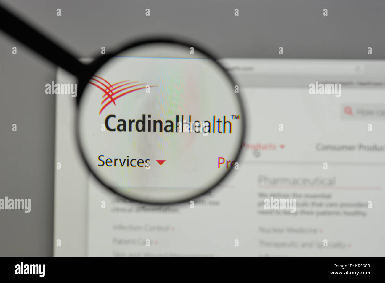 Milan, Italie - 10 août 2017 : le Cardinal Health logo sur la page d'accueil du site. Banque D'Images