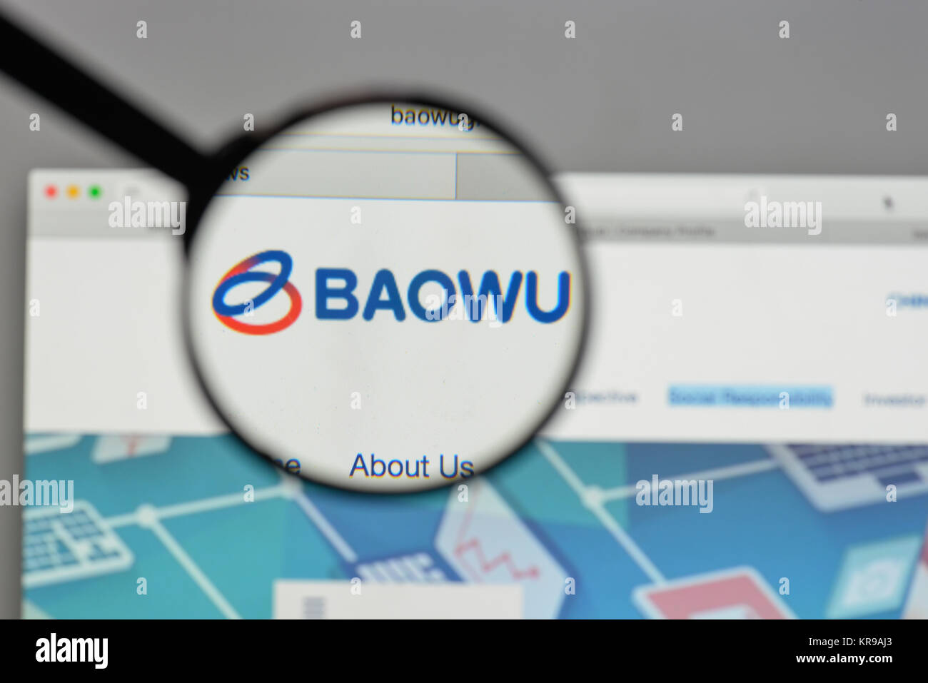 Milan, Italie - 10 août 2017 : Chine Baowu Steel Group logo sur la page d'accueil du site. Banque D'Images