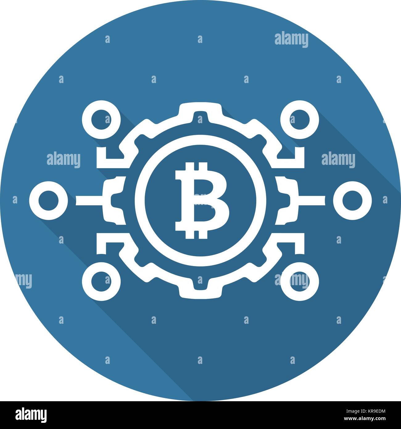 Mécanismes de l'icône de Bitcoin. Illustration de Vecteur