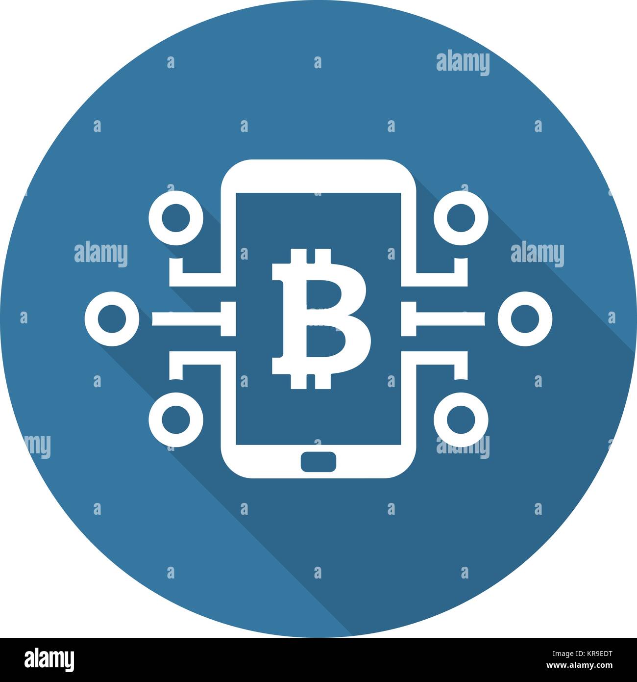L'icône de l'argent numérique Bitcoin. Illustration de Vecteur