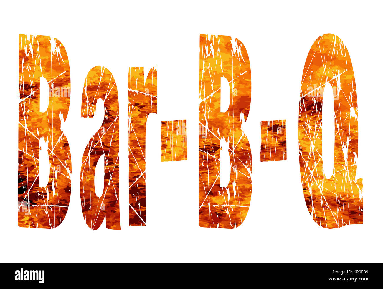 Bar BQ Texte en flammes Banque D'Images