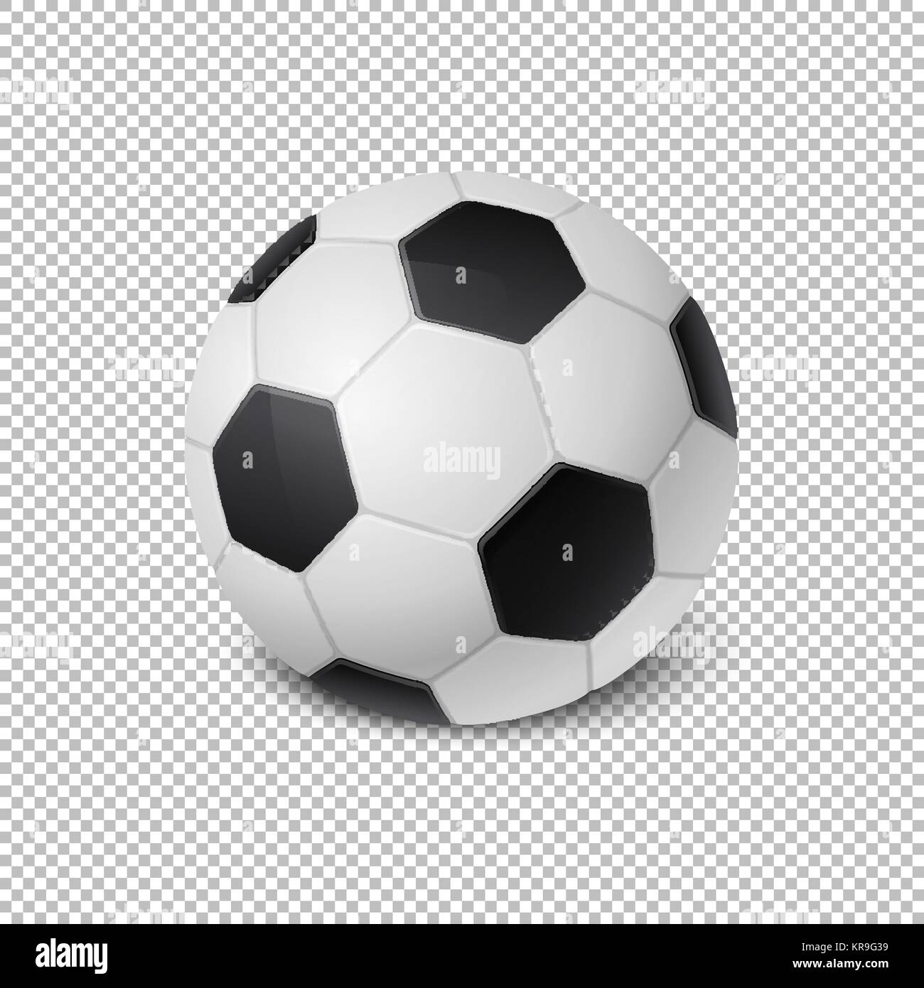 L'icône vecteur réaliste ballon de soccer libre isolé sur fond de grille de la transparence. Modèle de conception d'équipement sportif pour l'app, etc. web maquette Clipart, etc Illustration de Vecteur